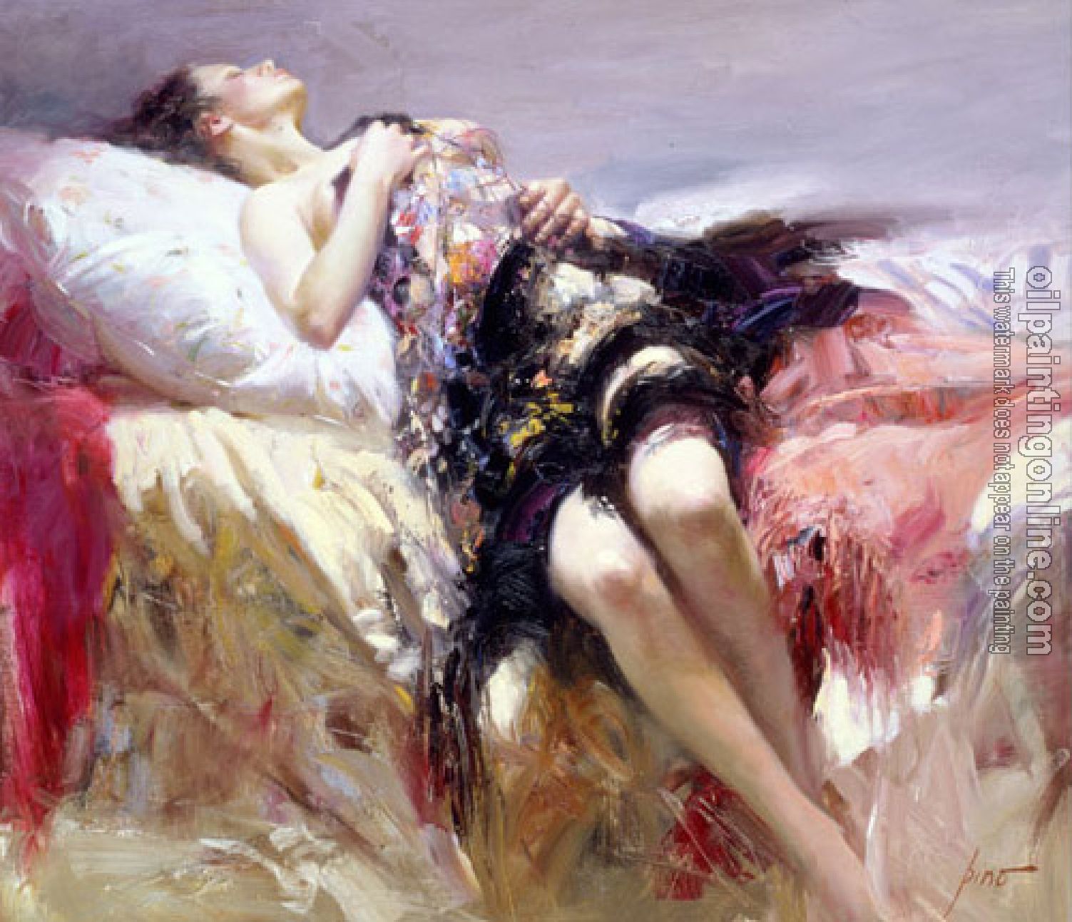 Pino Daeni - Impression oil painting.